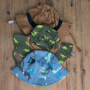 Kids Dinosaur and Shark Bucket Hat Set